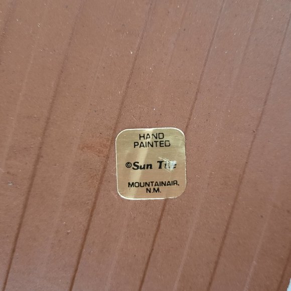 Vintage Hand Painted Sun Tile Trivet - Picture 6 of 7